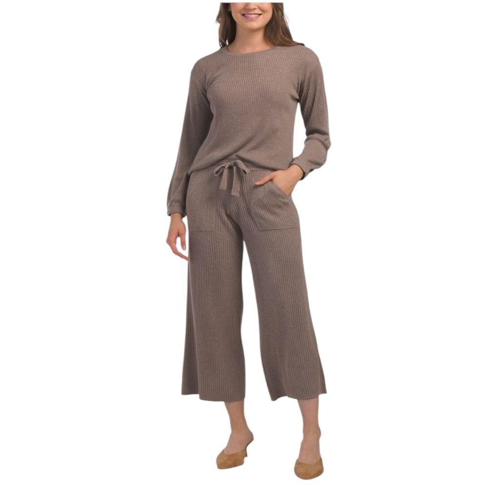 SPLENDID 2pc Brown Top And Pants Set Various Sizes: XS, S, M, L